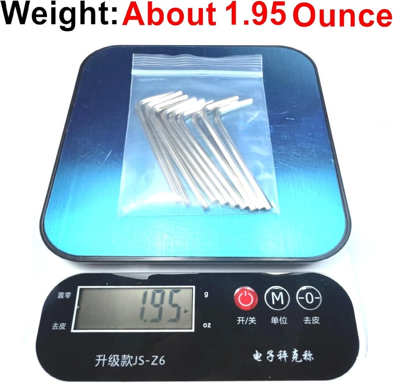 ZDingTech 10pcs 1/8 Allen Wrench sets,1/8" Hex Key Wrench set,allen key Door Key L Shaped hex wrench set with Long Arm. - Image 4